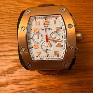 TW Steel Gold-Tone and White Chronograph Watch